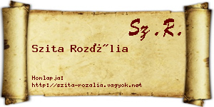 Szita Rozália névjegykártya